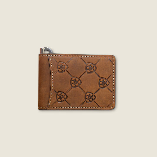 Ariat Logo Print Money Clip Wallet Ariat Men|Accessories
