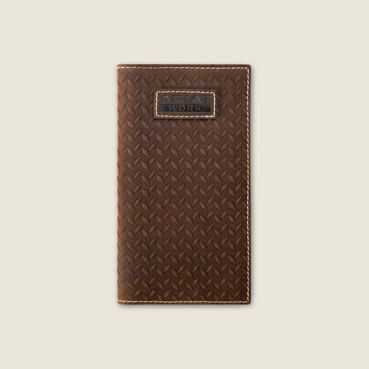 Diamond Plate Embossed Checkbook Wallet Ariat Men|Accessories
