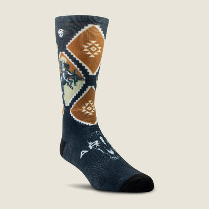 Southwest Rider Crew Sock 2 Pair Pack Ariat Men|Accessories