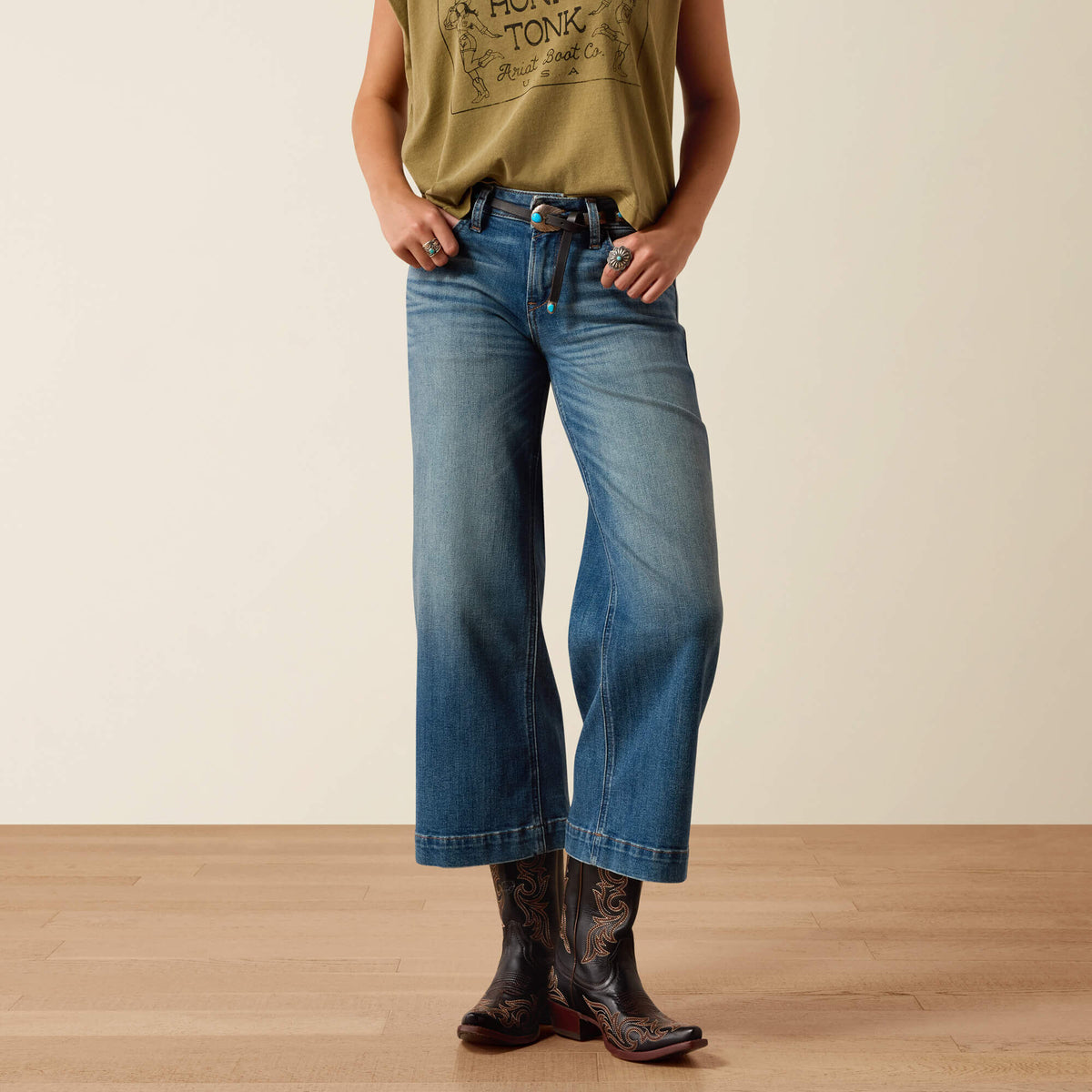 Perfect Rise Jazmine Wide Leg Crop Jeans Ariat Women