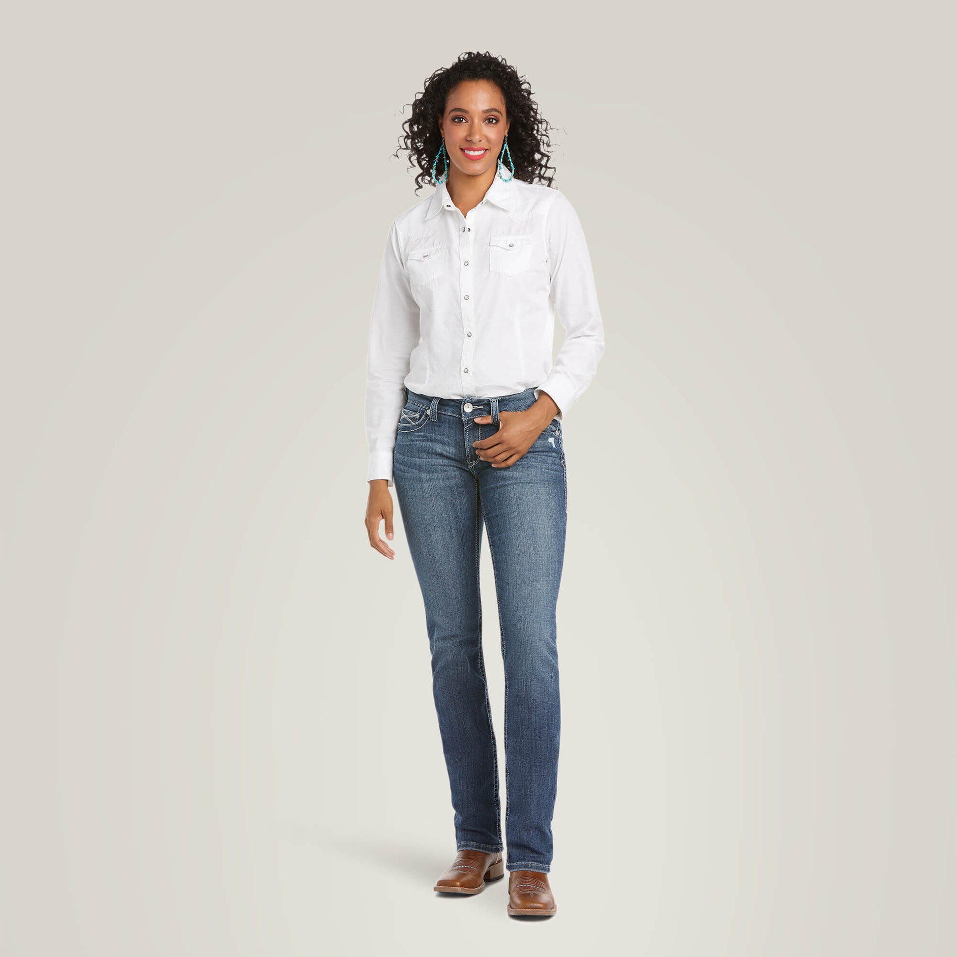 Arrow Fit Mid Rise Gianna Straight Leg Jeans Ariat Women|Sale
