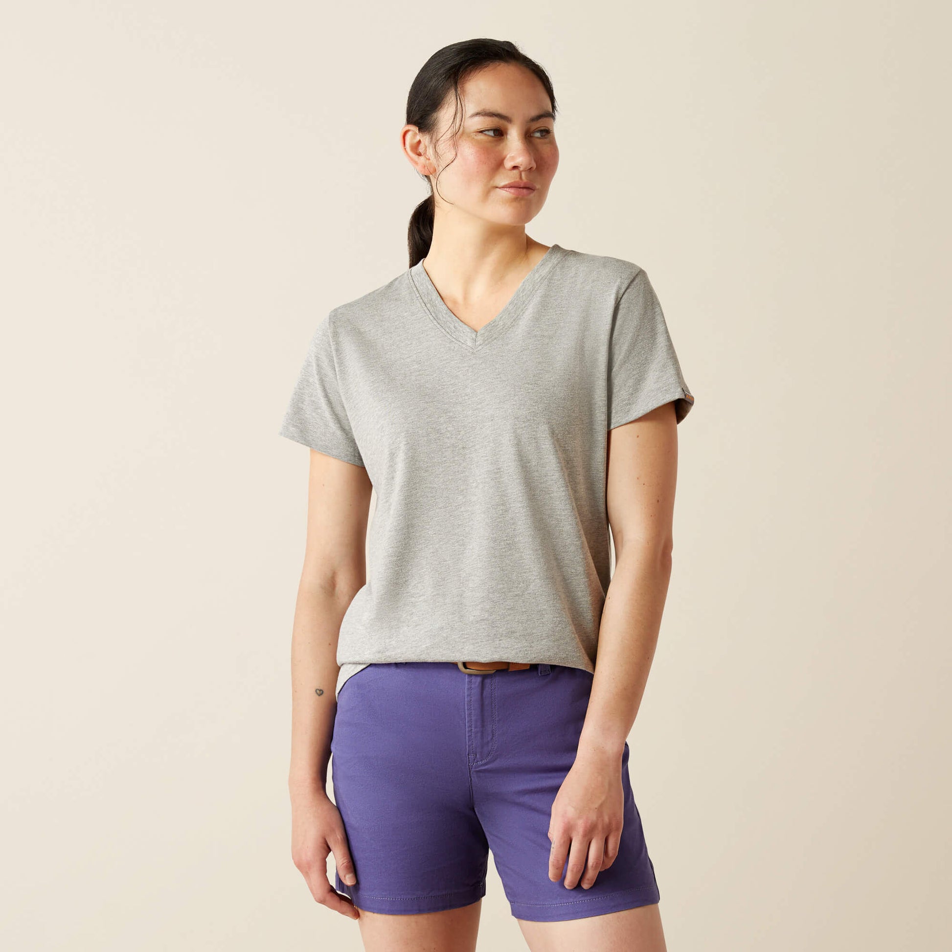 Rebar Cotton Strong Standard V-Neck T-Shirt Ariat Women|Work