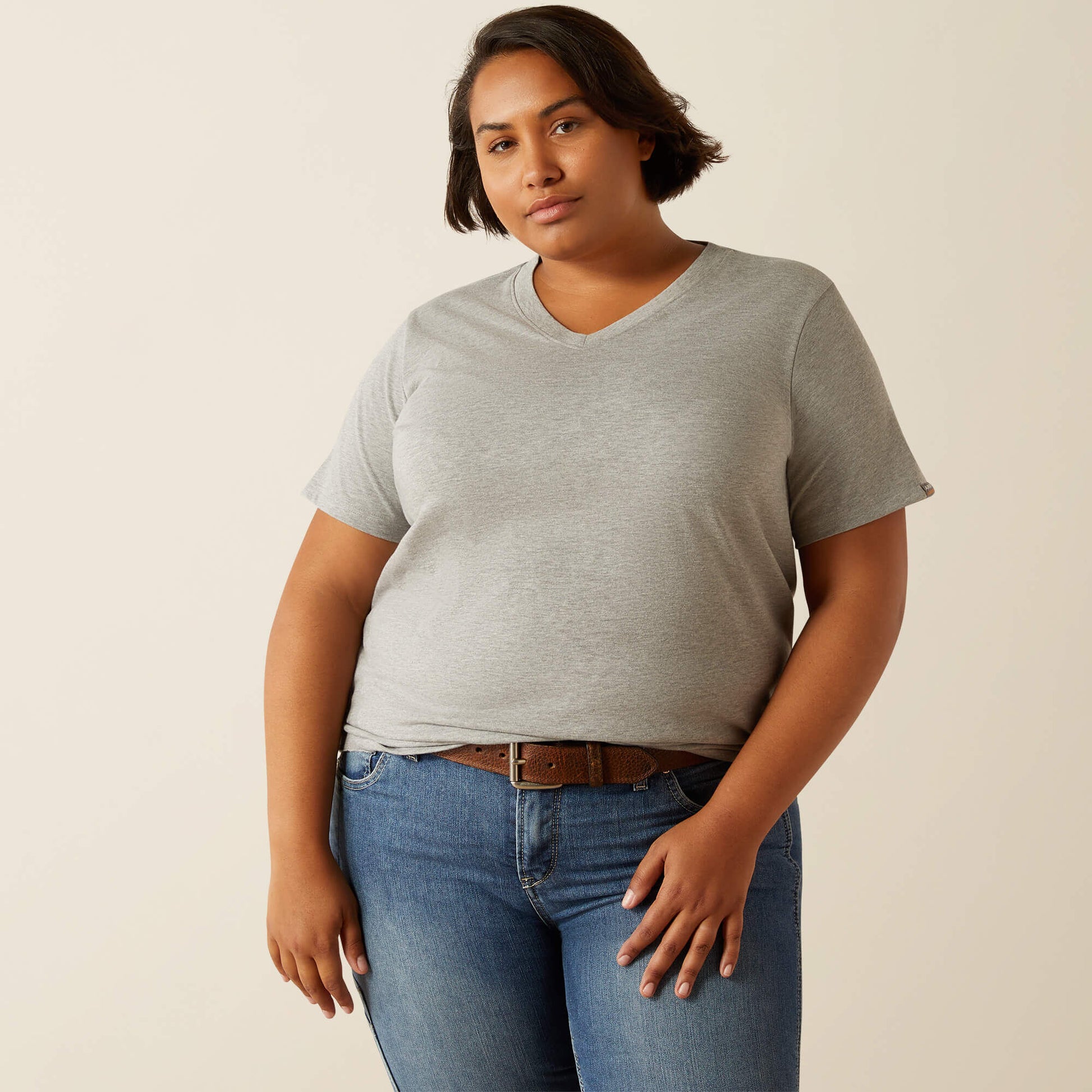 Rebar Cotton Strong Standard V-Neck T-Shirt Ariat Women|Work