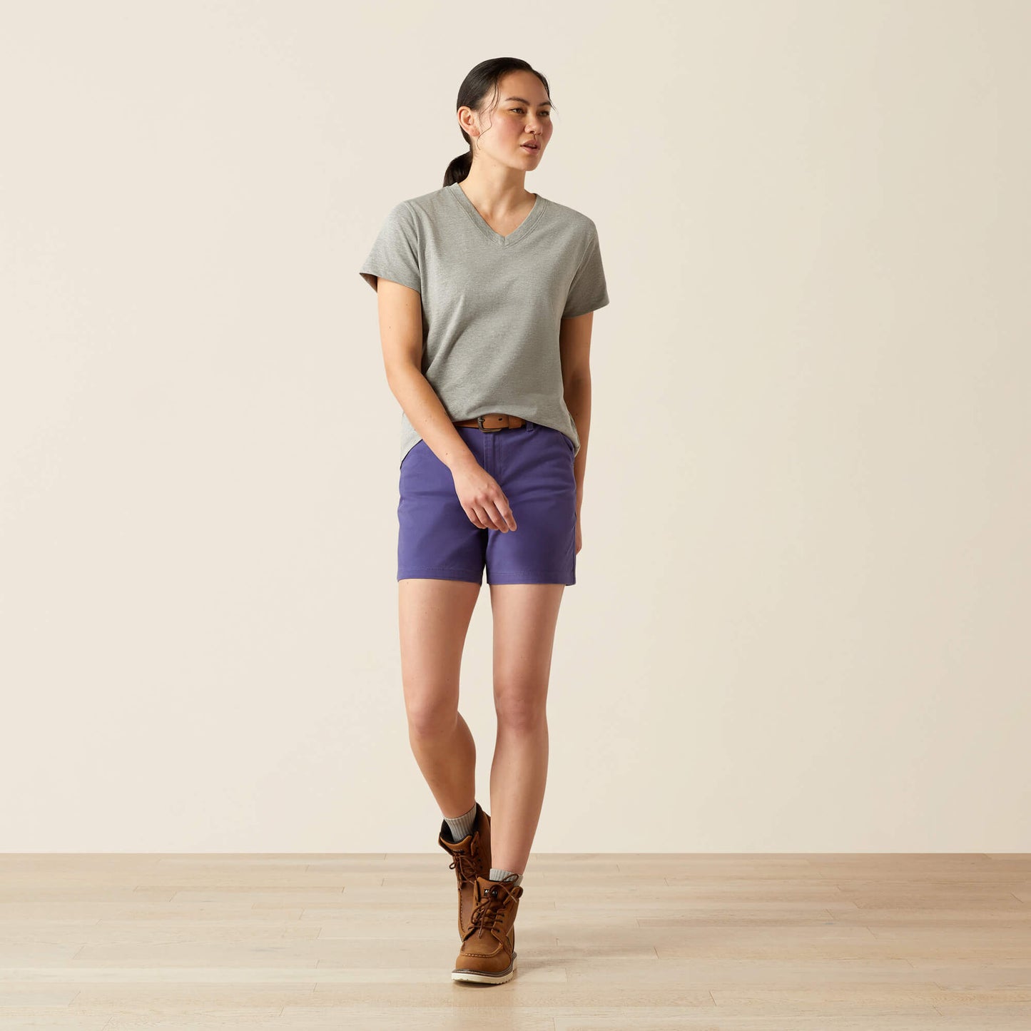 Rebar Cotton Strong Standard V-Neck T-Shirt Ariat Women|Work