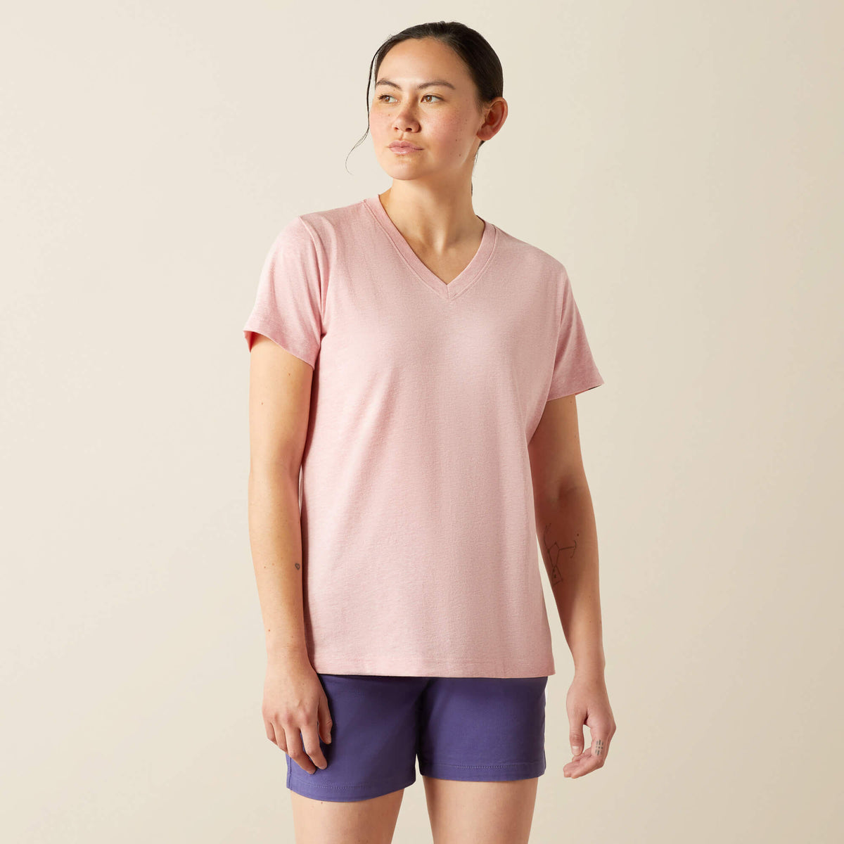 Rebar Cotton Strong Standard V-Neck T-Shirt Ariat Women|Work