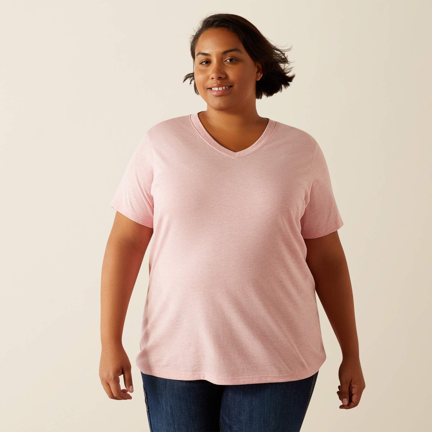 Rebar Cotton Strong Standard V-Neck T-Shirt Ariat Women|Work