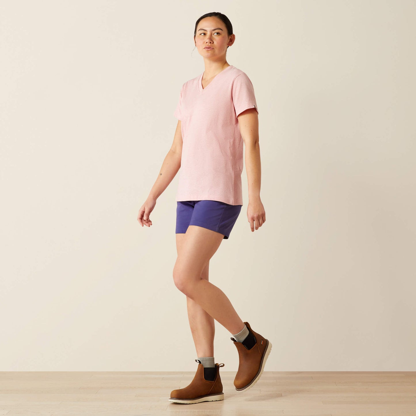 Rebar Cotton Strong Standard V-Neck T-Shirt Ariat Women|Work