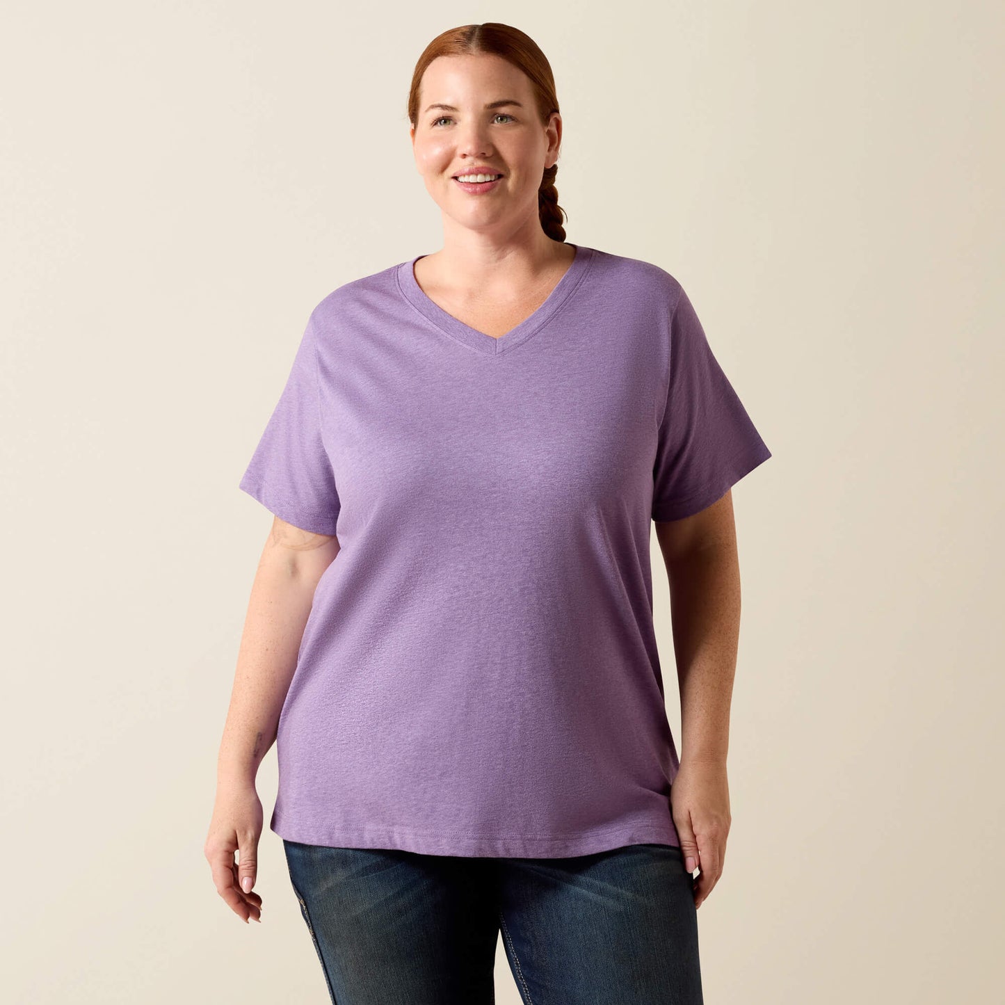 Rebar Cotton Strong Standard V-Neck T-Shirt Ariat Women|Work|Sale