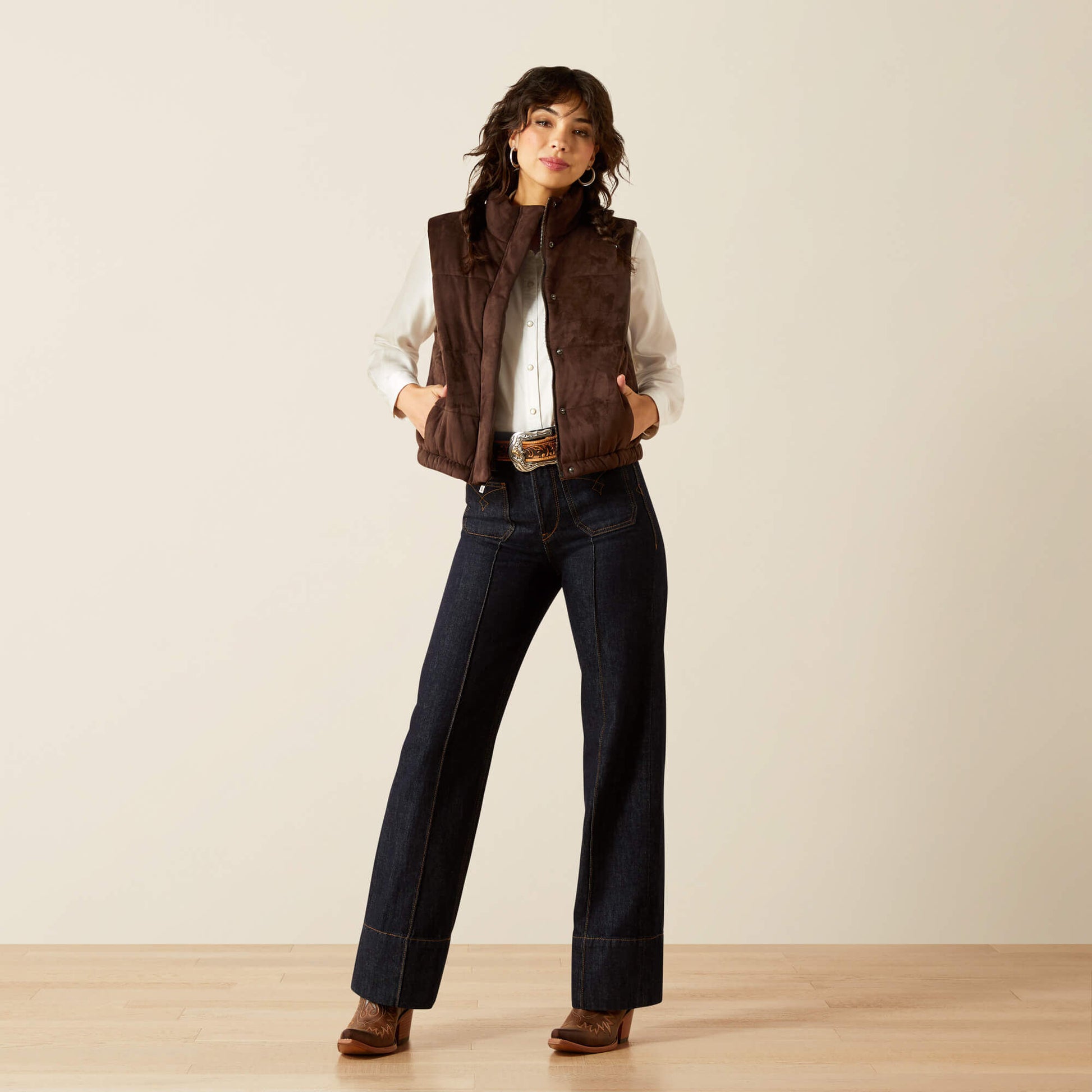 Swirls Faux Leather Vest Ariat Women|Sale