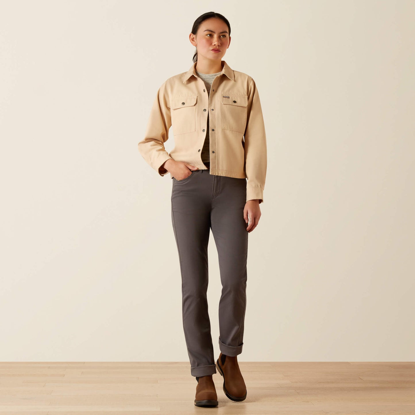 Rebar Cropped Woven Shirt Jacket Ariat Women|Sale
