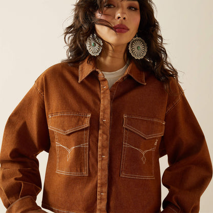 Boxy Cropped Denim Jacket Ariat Women|Sale
