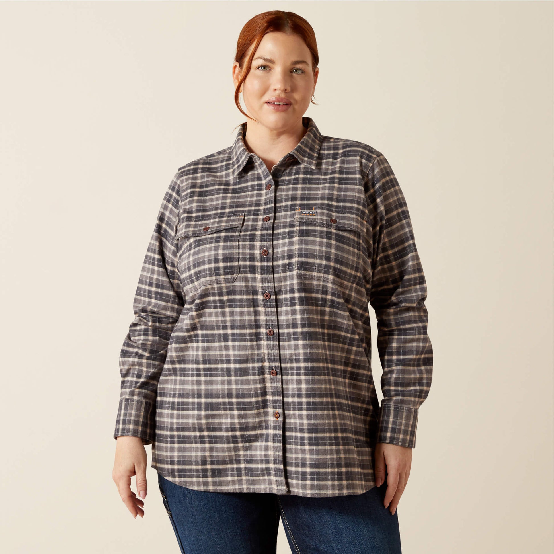 Rebar Flannel DuraStretch Work Shirt Ariat Women|Sale|Work