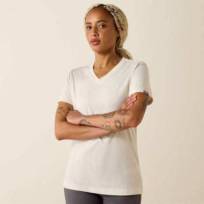 Rebar Cotton Strong Standard V-Neck T-Shirt Ariat Women|Work|Sale