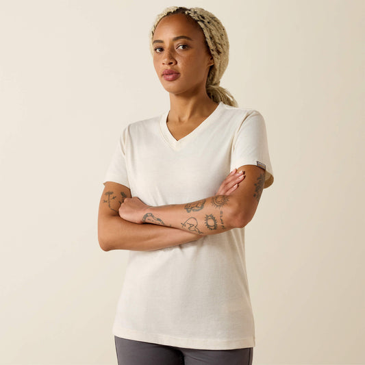 Rebar Cotton Strong Standard V-Neck T-Shirt Ariat Women|Work|Sale