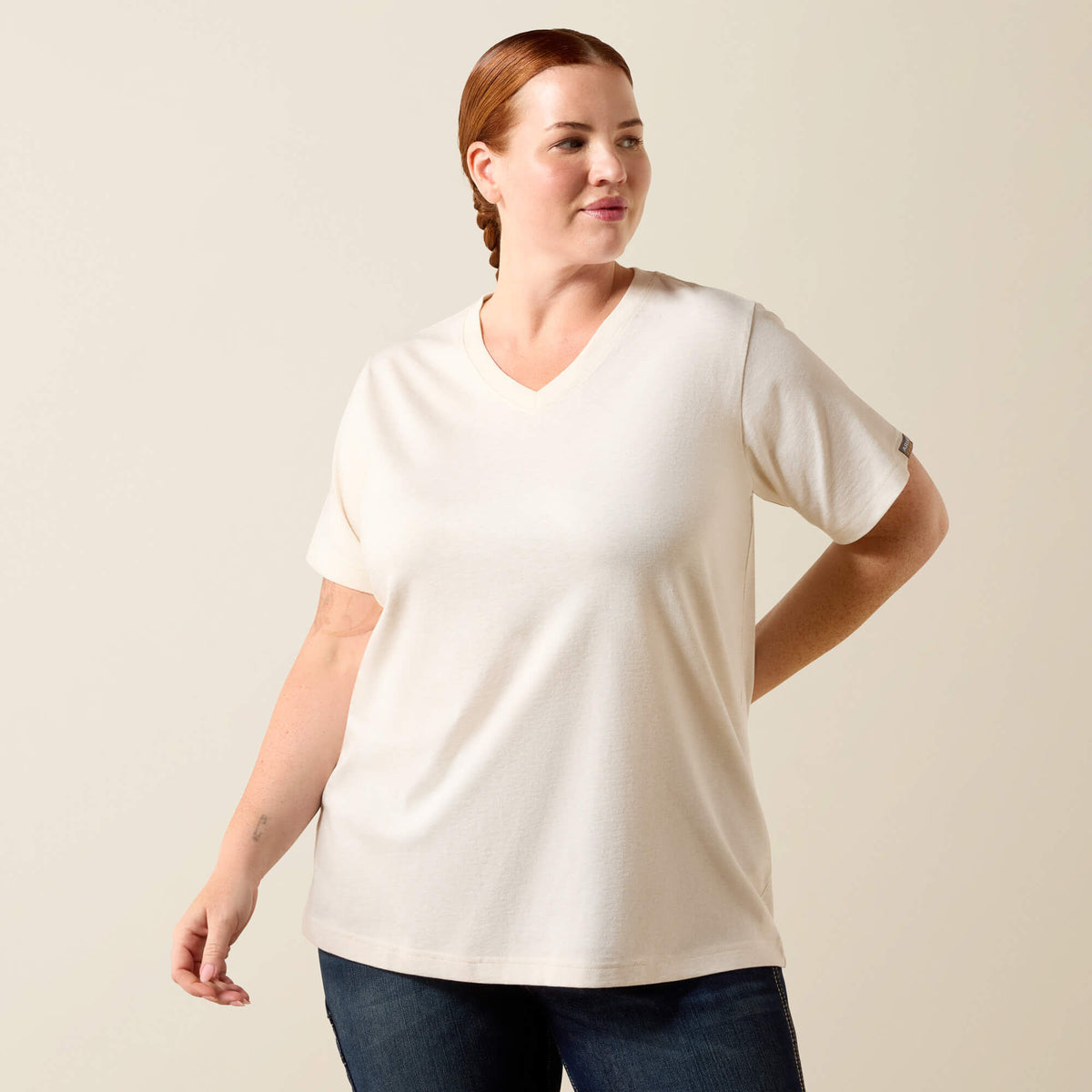 Rebar Cotton Strong Standard V-Neck T-Shirt Ariat Women|Work|Sale