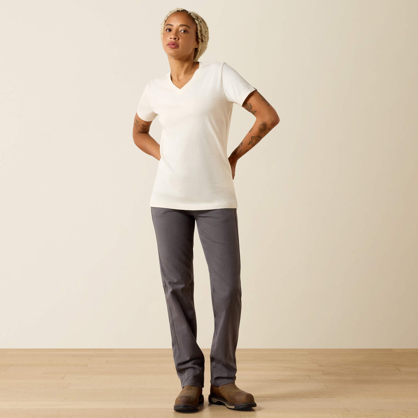 Rebar Cotton Strong Standard V-Neck T-Shirt Ariat Women|Work|Sale