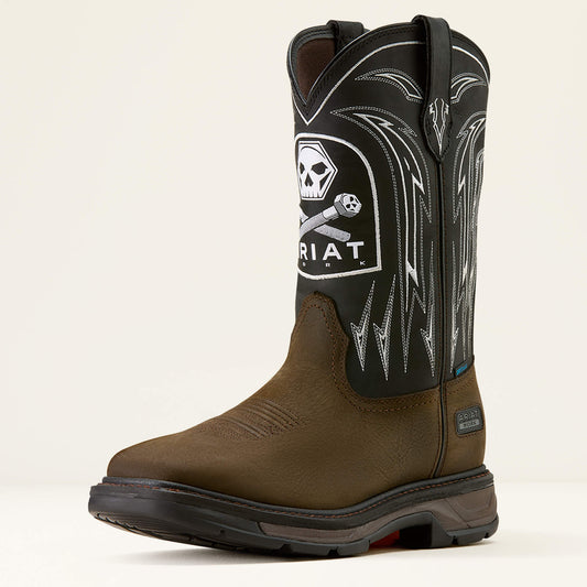 WorkHog XT Bolt Skull Waterproof Wide Square Toe Work Boot Ariat Work