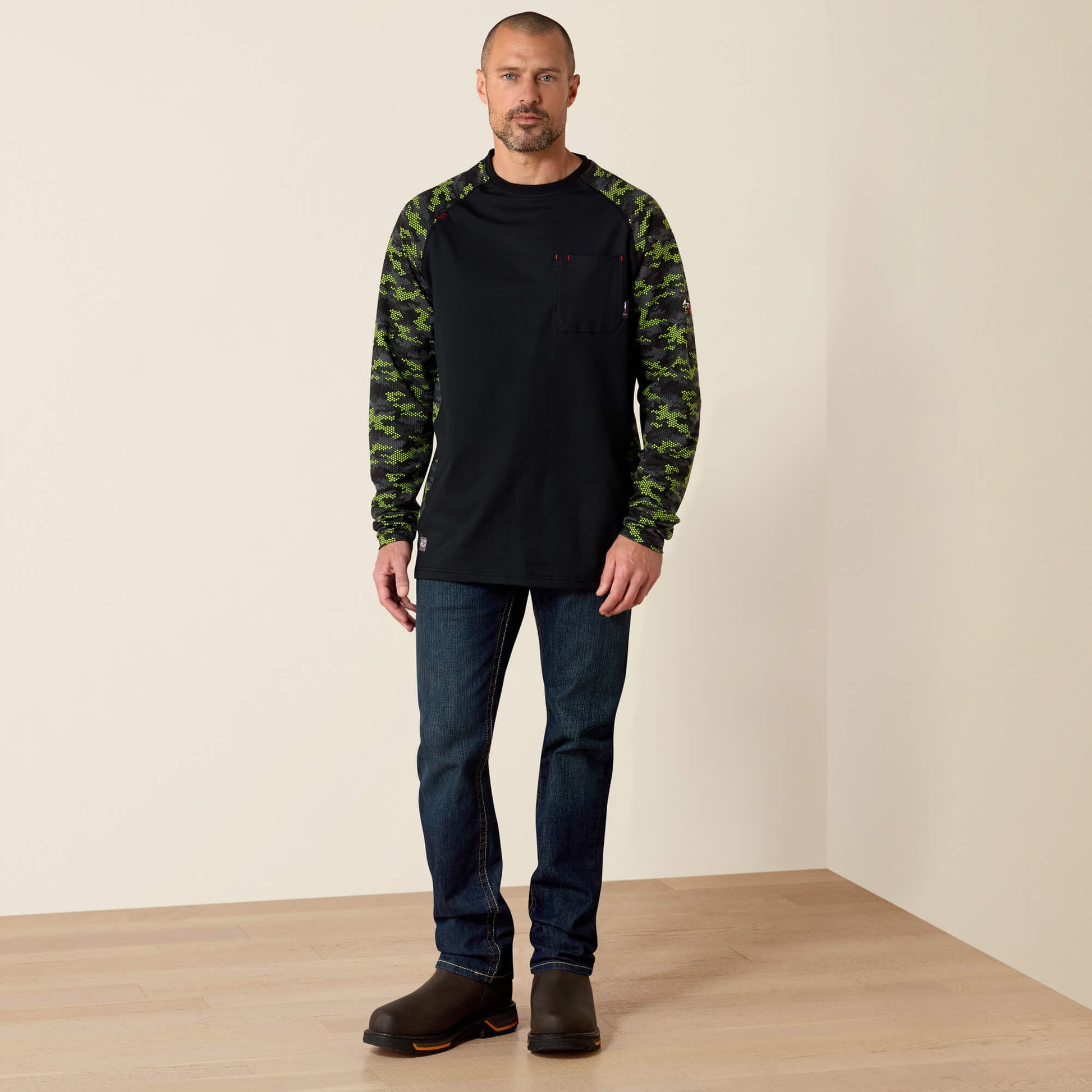 FR Stretch Camo Baseball T-Shirt Ariat Work|Sale