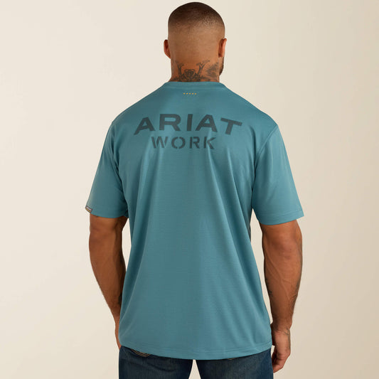 Rebar Heat Fighter Textured Logo T-Shirt Ariat Work