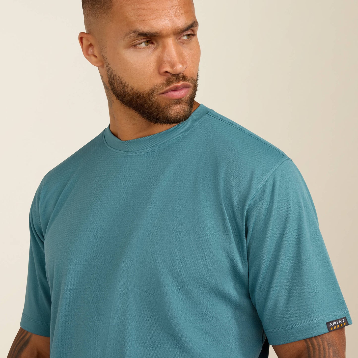 Rebar Heat Fighter Textured Logo T-Shirt Ariat Work