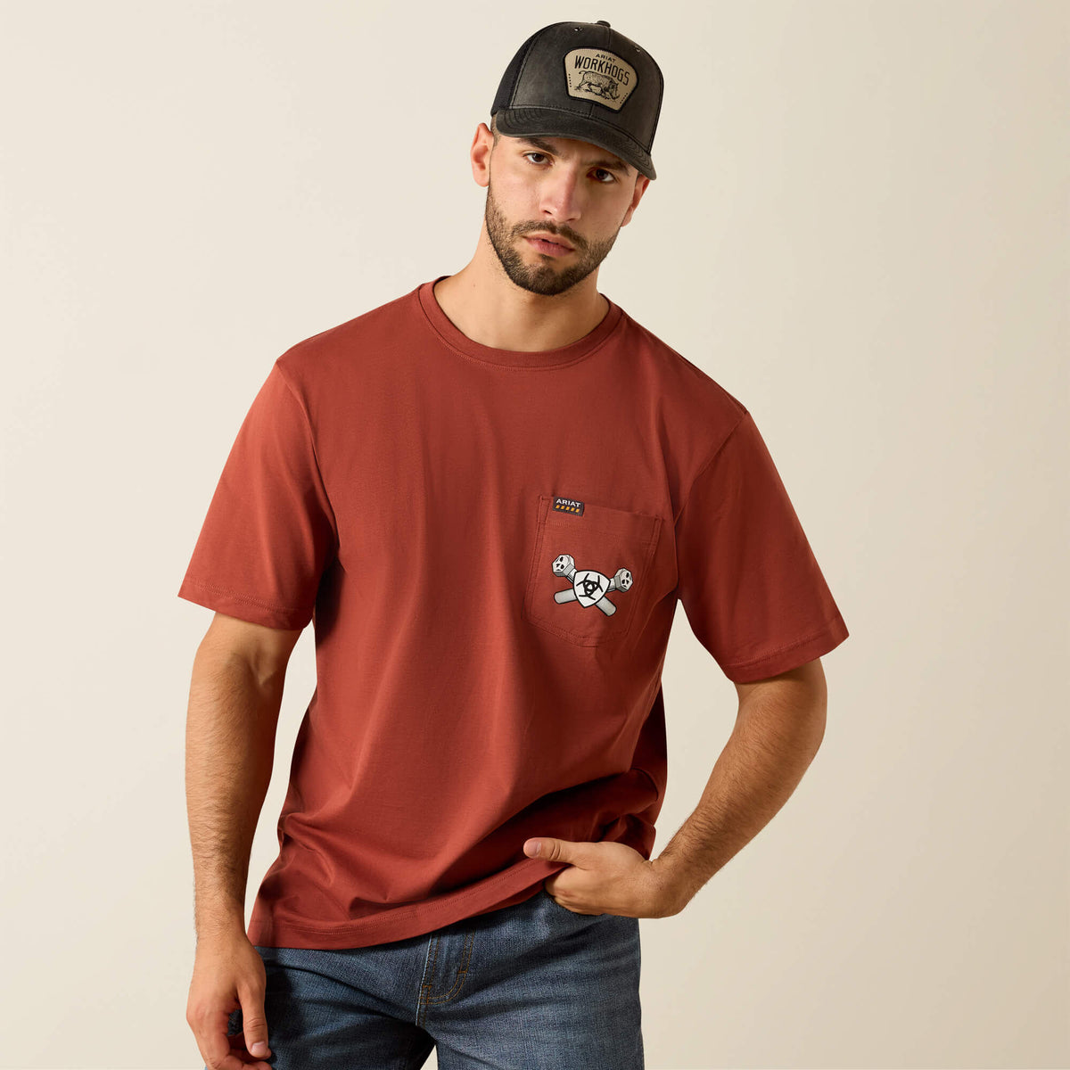 Rebar Cotton Strong Bolt Skull T-Shirt Ariat Work