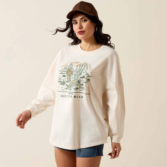 Canvas Oversized Long Sleeve T-Shirt Ariat Sale