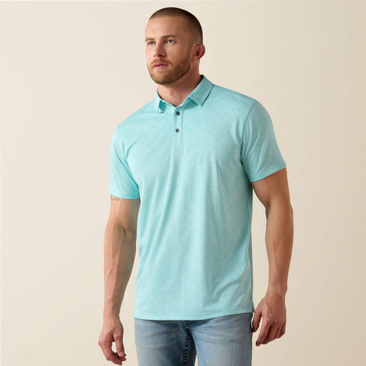 Jacquard Printed Fitted Polo Ariat Sale