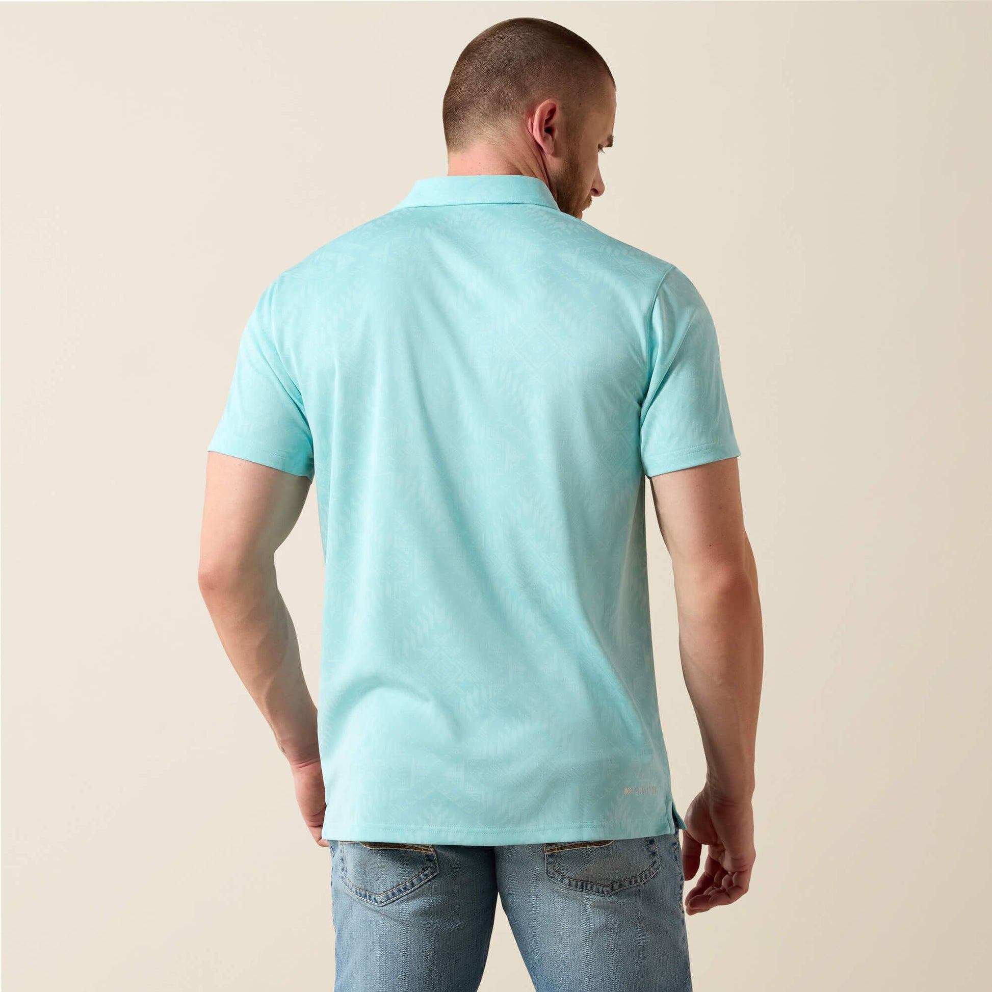 Jacquard Printed Fitted Polo Ariat Sale