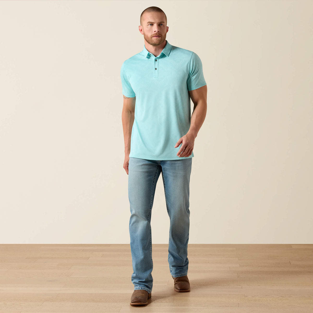 Jacquard Printed Fitted Polo Ariat Sale