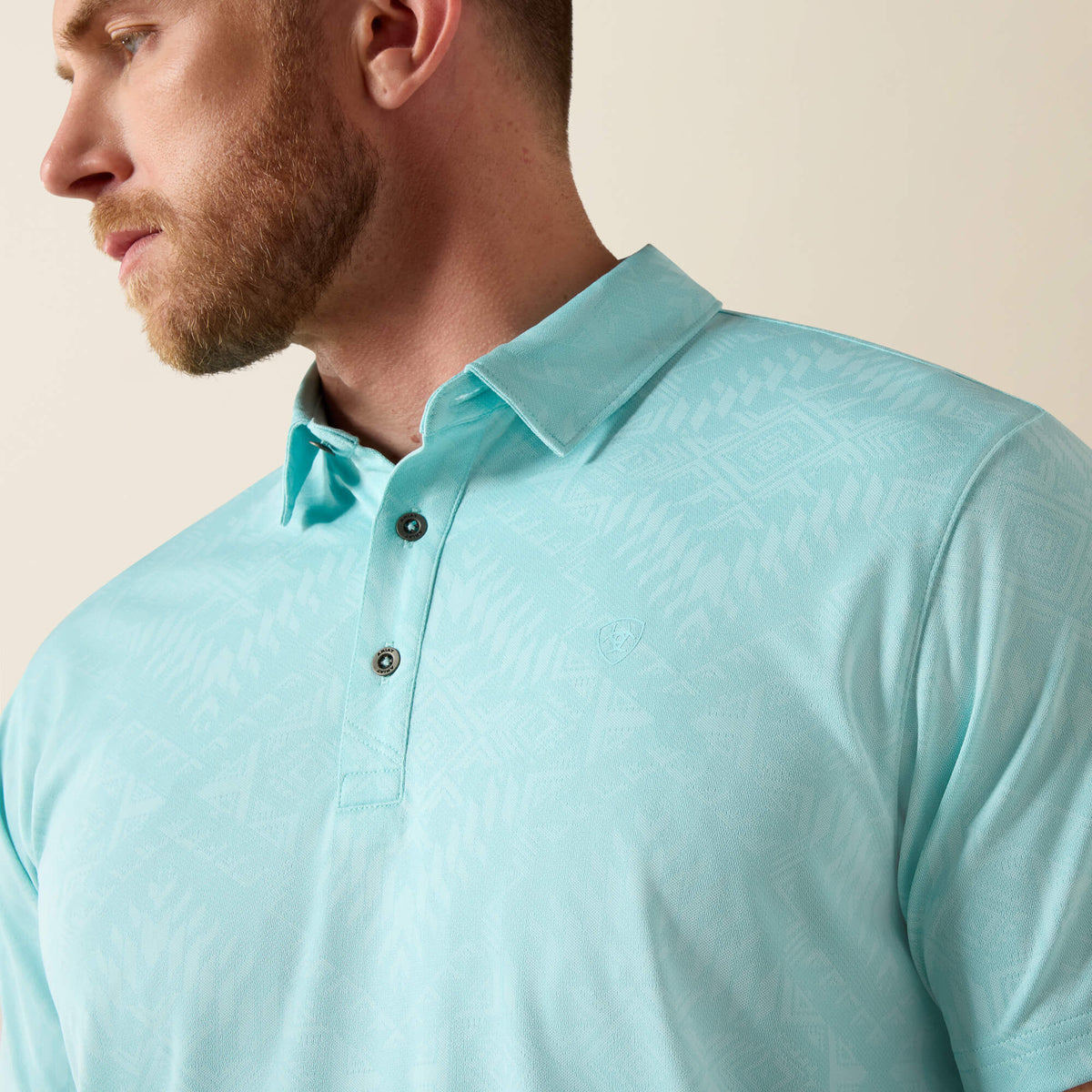 Jacquard Printed Fitted Polo Ariat Sale